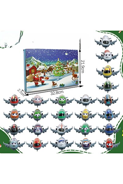 NO BRAND Calendar de Advent de Crăciun Mașini Avioane Cadou pentru copii Mași...
