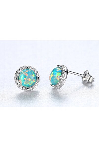 NO BRAND Cercei din argint 925 cu opal, tip știft, pentru femei