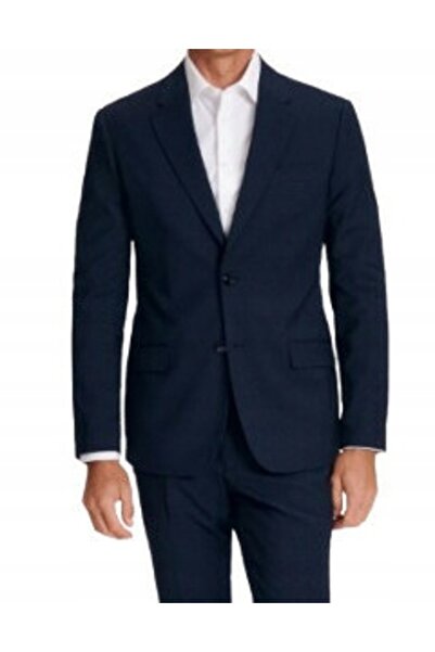 NO BRAND Blazer bleumarin cu mânecă lungă, la un rând de nasturi, clasic, uni...