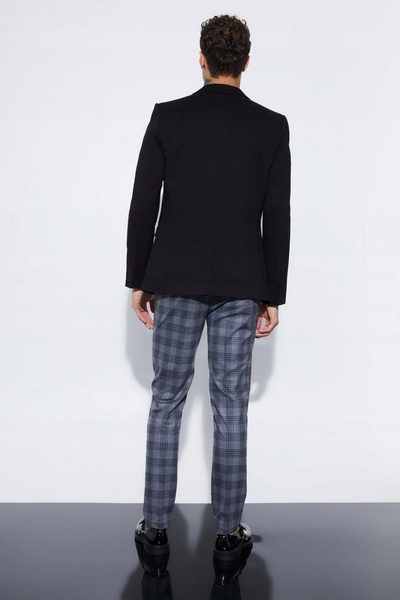 NO BRAND Boohoo Sacou Negru Croială Skinny La un rând de nasturi 42