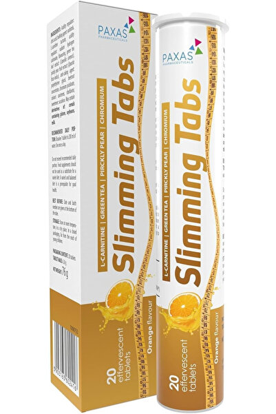 Paxas Slimming Tabs I 20 Effervescent Tablets I Orange Flavor I Weight Mainte...