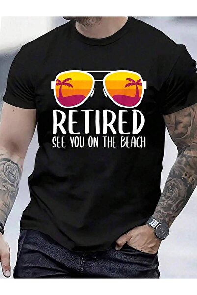 Astogria13 تي شيرت قطني 100% بطباعة "Retired See You On The Beach" هدية مضحكة...