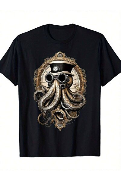 Astogria13 Classic Steampunk Octopus Retro Vintage Funky Fun Graphic-Shirt - ...