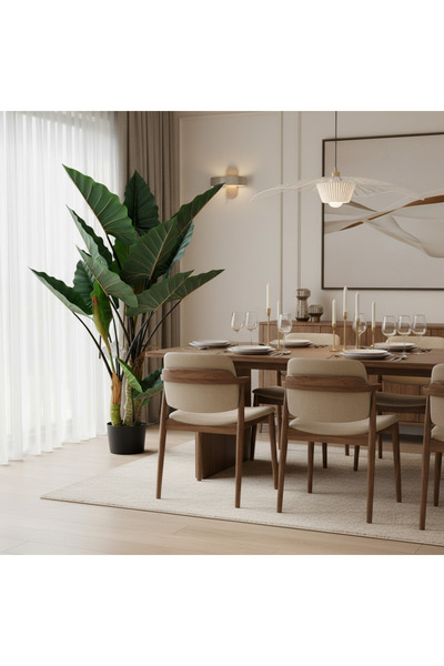Alessandro DESIGN Decoratiune Strelitzia, 3 trunchiuri, Plastic, 160 cm, Verde