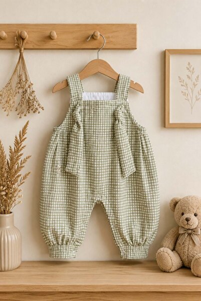 Mnk Baby&Kids بذلة أطفال منقوشة 100% قطن M00848 باللون الأخضر