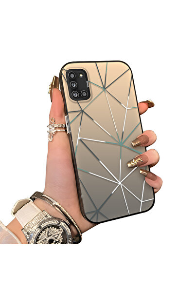 PATTERNOVA Samsung Galaxy A31 Uyumlu basit geometrik çizgi desenli sert kılıf...