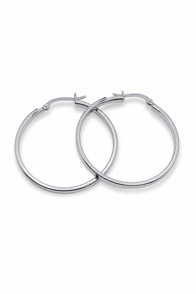 Jack Ferrero Stylish and Modern Design Gray Hoop Earrings Women's Daily Use B...