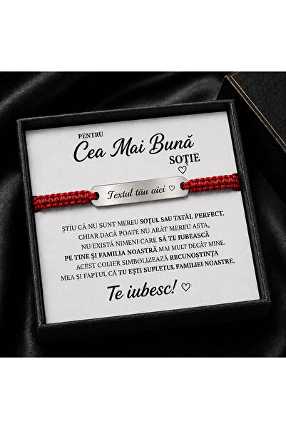 Belora Brățară personalizată din metal, mesaj "Cea Mai Bună Soție"
