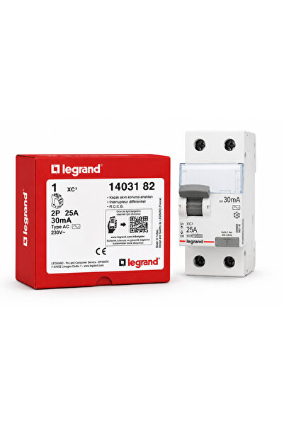 Legrand XC3 14031 82 Kaçak Akım Koruma Şalteri RCCB 2P 25A 30mA Tip AC DIN Ray