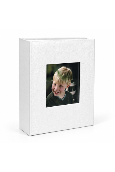 Nobbystar 100'lük 10x15cm Pencereli Deri Beyaz Fotoğraf Albümü