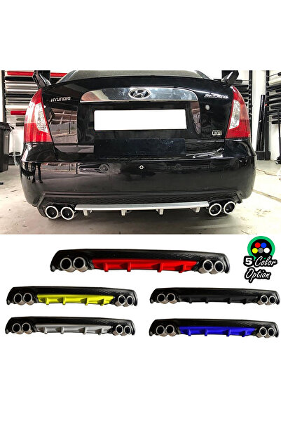 HasAkman Hyundai Accent Era Yuvarlak Egzozlu Kırmızı Difüzör Difizör Çiftli E...