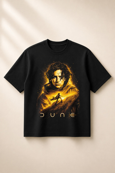 SVART WEAR Dune Printed Oversize Boxy Cut Unisex 100% Cotton Tshirt (190 Gsm)