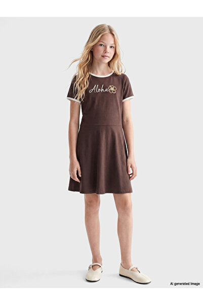 LC Waikiki Crew Neck Printed Girl's Dress