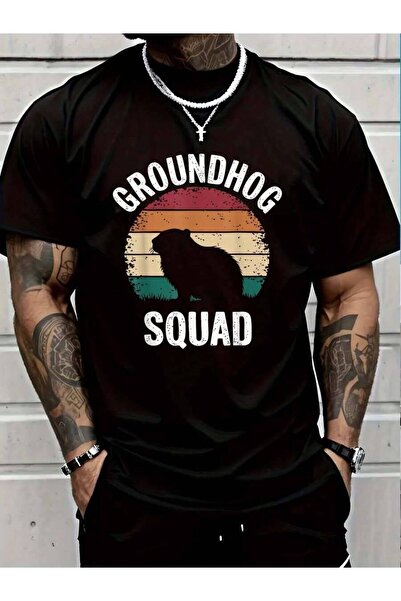 9JY تي شيرت 100% قطن بتصميم Groundhog Squad Retro Sunset لمحبي الحياة البرية ...