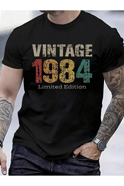 9JY تي شيرت قطن 100% بطبعة نص 1984، هدية عيد ميلاد للرجال والنساء بمناسبة 42 ...