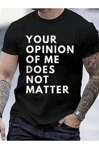 9TAY تي شيرت من القطن بنسبة 100% بطبعة Your Opinion Of Me Does Not Matter للر...