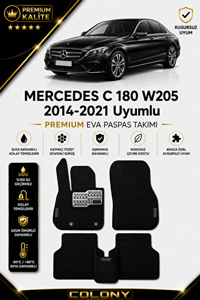 COLONY Mercedes-Benz C Serisi W205 Kasa Uyumlu EVA Paspas Tam Set–Araca Özel,...