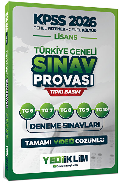 Yediiklim Yayınları 2026 KPSS Lisans GY-GK Türkiye Geneli Sınav Provası Tıpkı...