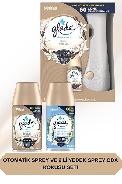 Glade Otomatik Sprey + İpeksi Vanilya Yedek 269 Ml ve Temiz Çarşaf & İpeksi V...