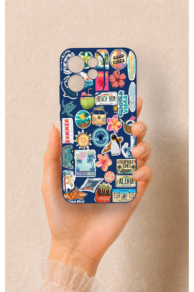 Vip Case Oppo Reno 15F Uyumlu Summer Vibes Desenli Silikon Kılıf