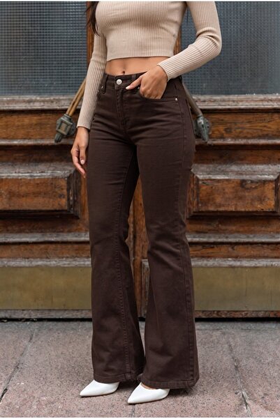 BİKELİFE High Waist Stretchy/Lycra Bell Bottom Jeans