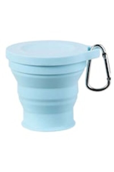 OEM Ceasca pliabila din silicon bleu capac 180 ml, pliabila