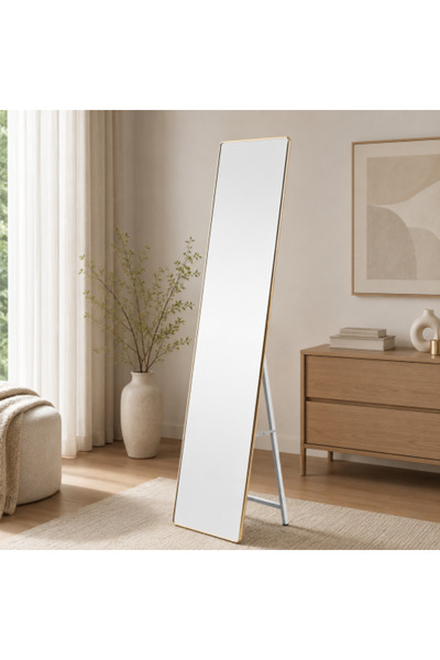 on home Gold Frame Stand Mirror – Size 160 x 40 cm