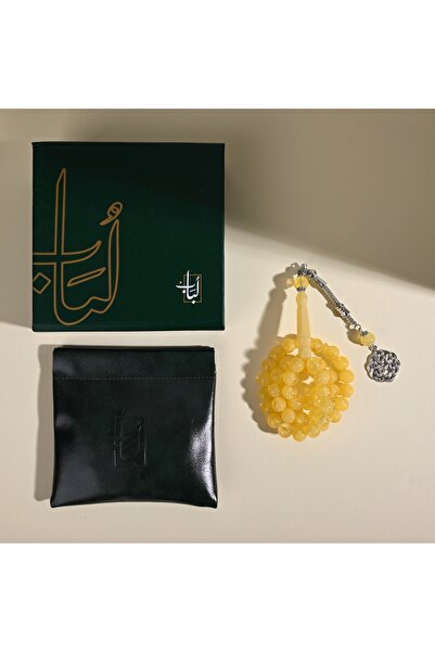 lubab سبحة بكلايت لون الكهرمان | طربزونة معدنية