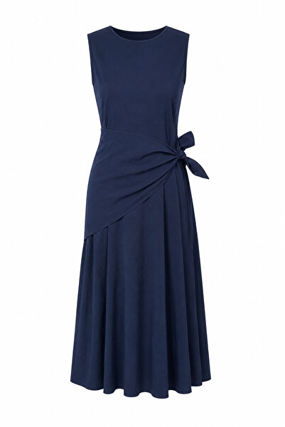 Özge Özgenç Sleeveless Dress with Scarf Accessory