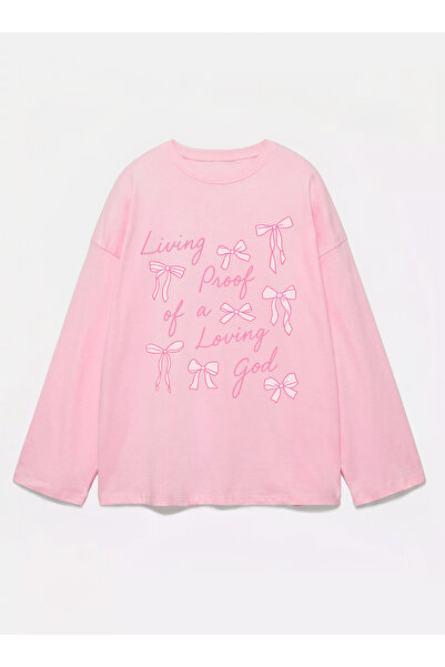 Disante 100% bumbac, cu potrivire oversize, imprimat Living Proof - Tricou cu...