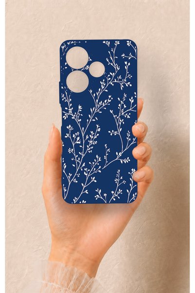 Vip Case Redmi 13 4g Compatible Thin Leaf Branch Pattern Silicone Case