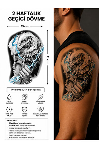 medink tattoo Gerçekci 2 Hafta Kalıcı Yarım Kol Kaplama Geçici Dövme Sticker ...