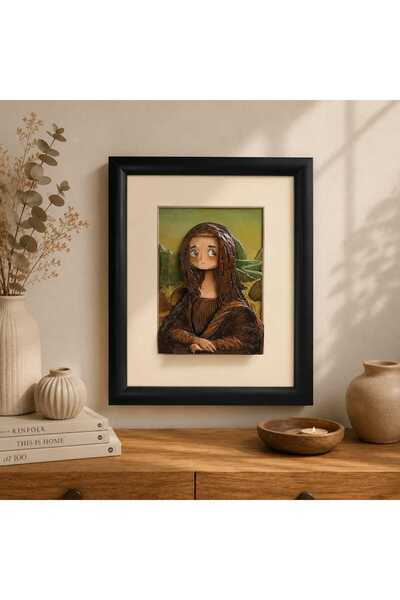 Masal Gurumi MONA LİSA 3D RÖLYEF ÇERÇEVE (LEONARDO DA VİNCİ) DEKORATİF DUVAR MASA SÜSÜ