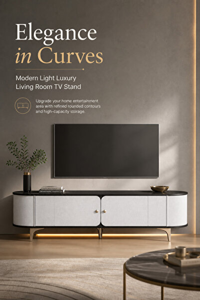 Bleco Minimalist Nordic TV cabinet for the living room, designer high-end sto...