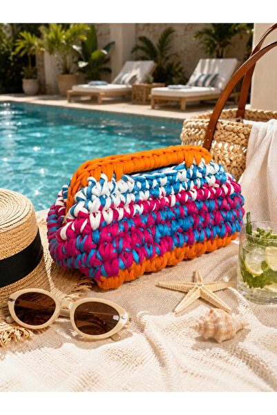 BURSLU PENYE CLUTCH ÇANTA