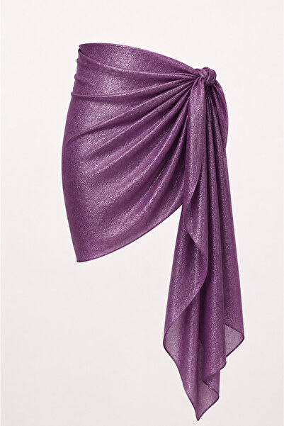 KRAFTELLA Glittery Chiffon Pareo Shawl 70X180 cm – Silver and Gold Glitter Be...