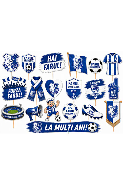 DecoParty Set de decorațiuni pentru tort – Tematică Echipa de fotbal FARUL CO...
