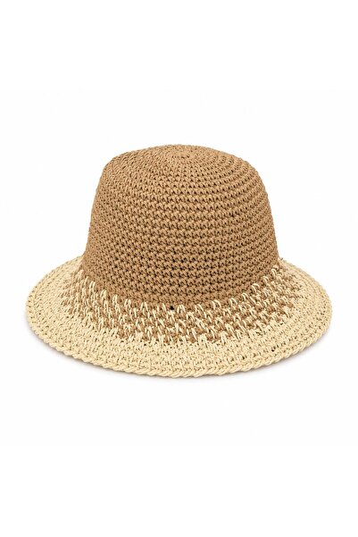 qoop store El Örgüsü Hasır Premium Bucket Şapka