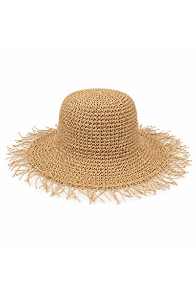 El Örgüsü Saçaklı Hasır Premium Bucket Şapka