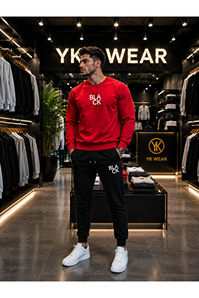 YK WEAR طقم بدلة رياضية أسود حصري للجنسين - جودة ممتازة