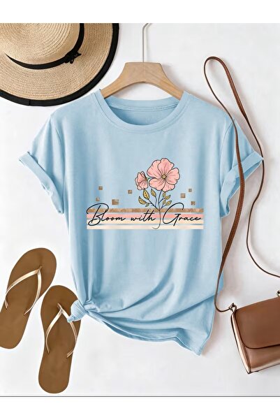 l'eivor تي شيرت نسائي من القطن مطبوع عليه زهور من Bloom With Grace