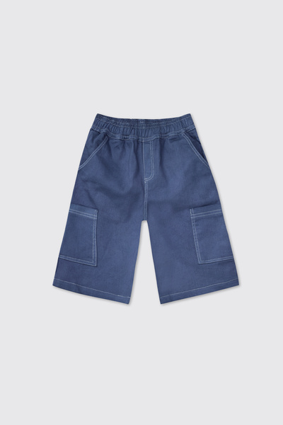 Panço Boy's Indigo Shorts with Pockets