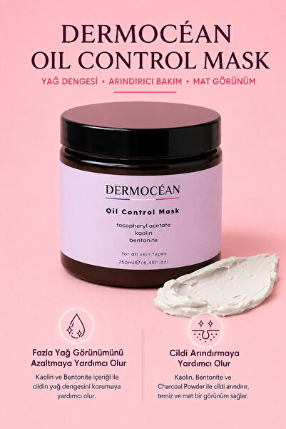 DERMOCÉAN Oil Control Mask 250 ml | Kaolin ve Bentonit İçeren Arındırıcı Kil ...