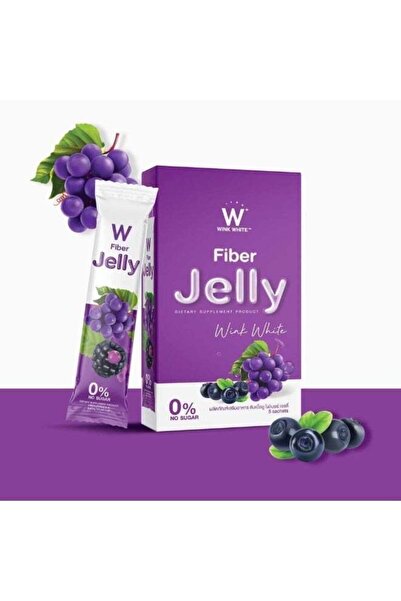 Wink White Fiber Jelly Sachets | Sugar-Free Fiber Jelly Supplement | Berry Ta...