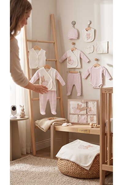 avşar baby Hearted Rabbit Lilac 10 Pack Hospital Release Pack