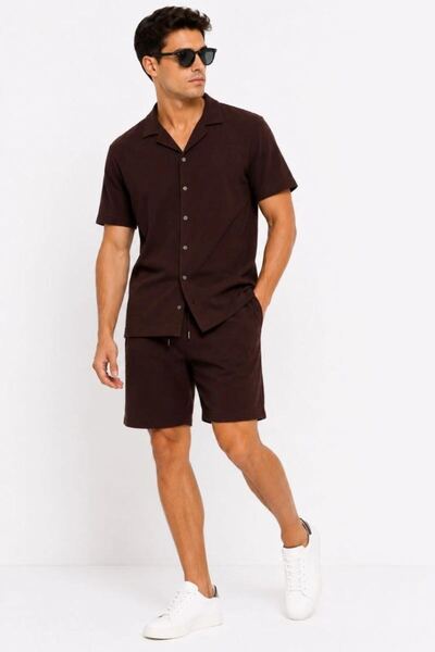 Mariposa Secret Men's Crepe Fabric Breathable Short Sleeve Shirt Pocket Short...