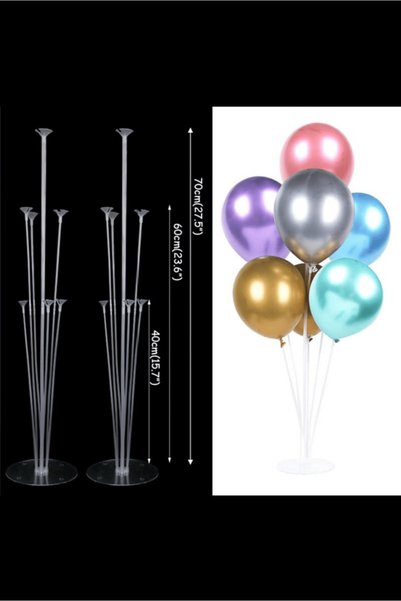 Mielibon 2 Pieces of 7 Transparent Desktop Balloon Stands Birthday Party Decoration Apparatus