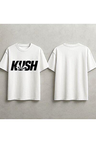 ELFERA Kush Cannabis Leaf Black and White Printed Tshirt