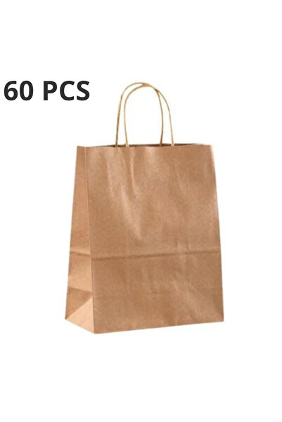 Generic أكياس ورق بنية للتغليف (14.5 × 13 × 7 سم) - 60 حبة