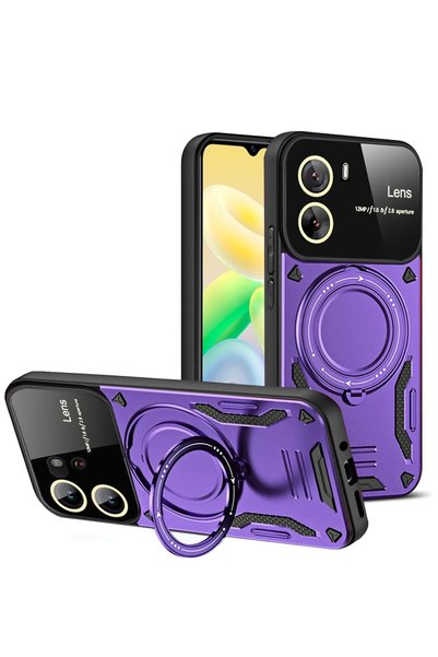 New Face Aconcept Vivo Y16 Case with Joy Lens Stand Cover (65259) - Purple